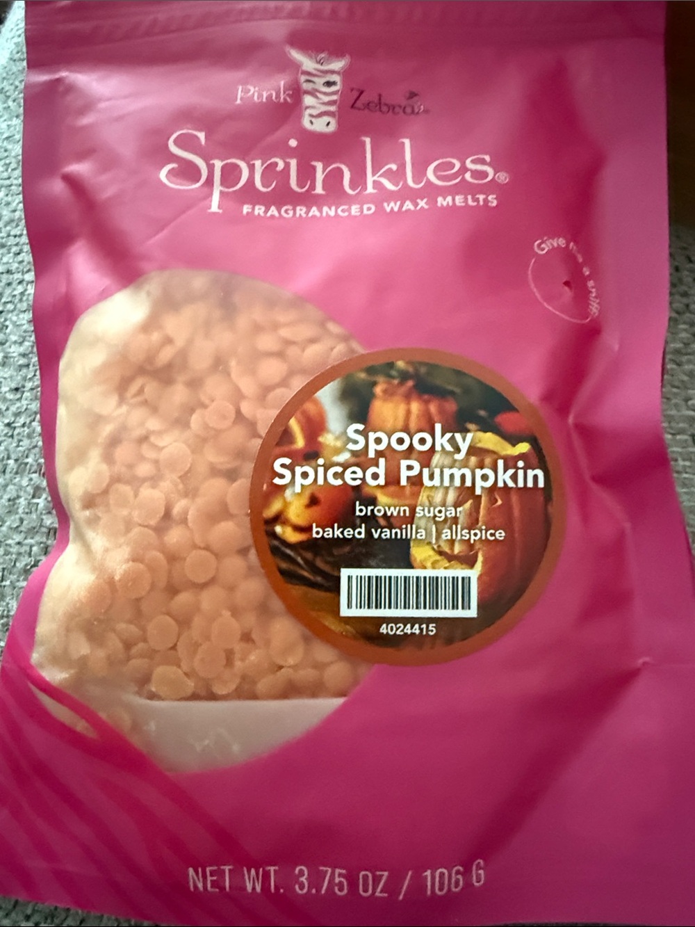 Pink Zebra Sprinkles Spooky Spiced Pumpkin Wax Melts - Pink